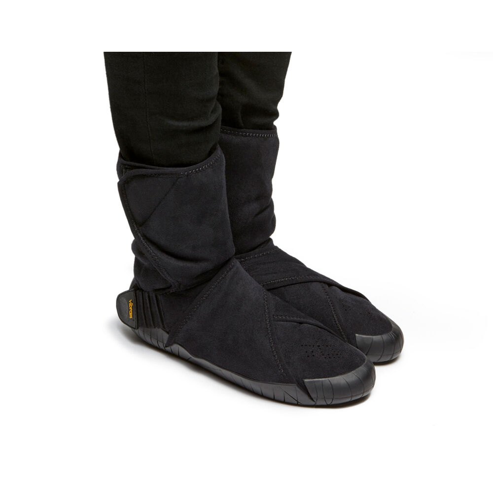 Vibram Furoshiki Mens Boots - Black - Eastern Traveler Classic Shearling Mid - 72085-HMWQ